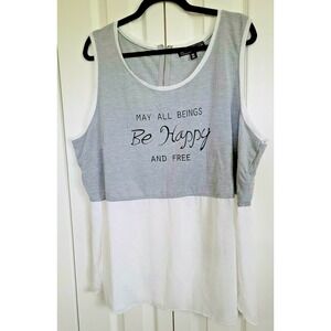 Almost‎ Famous 3X Plus Size Blouse Tank Soft with Chiffon Bottom Zip Back